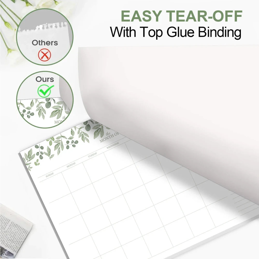 Undated Monthly Weekly Planner Notepad