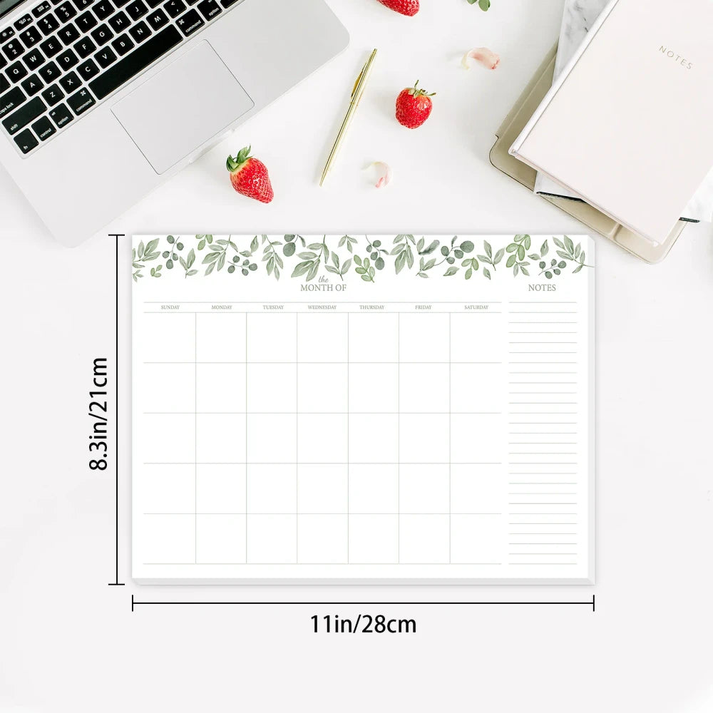 Undated Monthly Weekly Planner Notepad